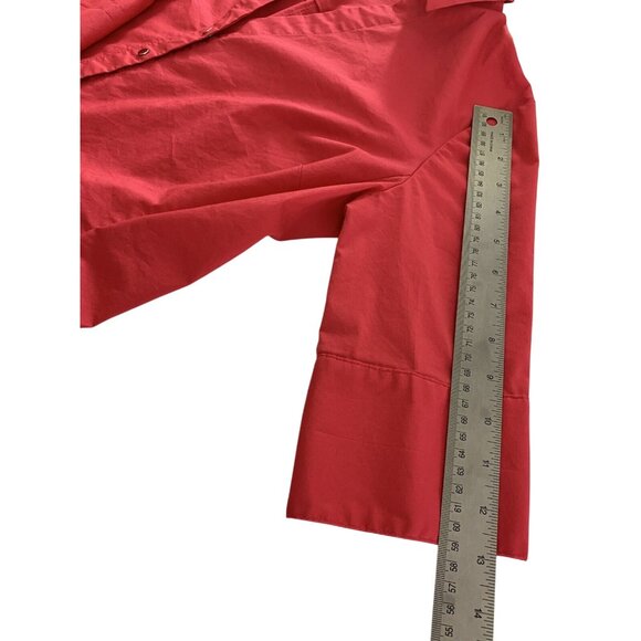 7th Avenue Design Studio By New York & Company Womens Red Button-Down Shirt - Picture 7 of 10